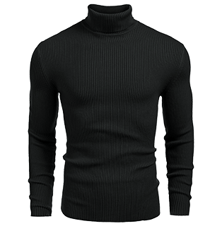 Maglione dolcevita pullover lavorato a maglia slim fit a coste (solo USA)
