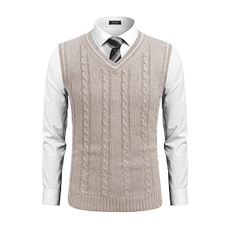 Maglione gilet lavorato a maglia senza maniche con scollo a V (solo USA)