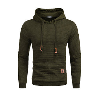 Felpa con cappuccio jacquard scozzese con coulisse da palestra (solo USA)