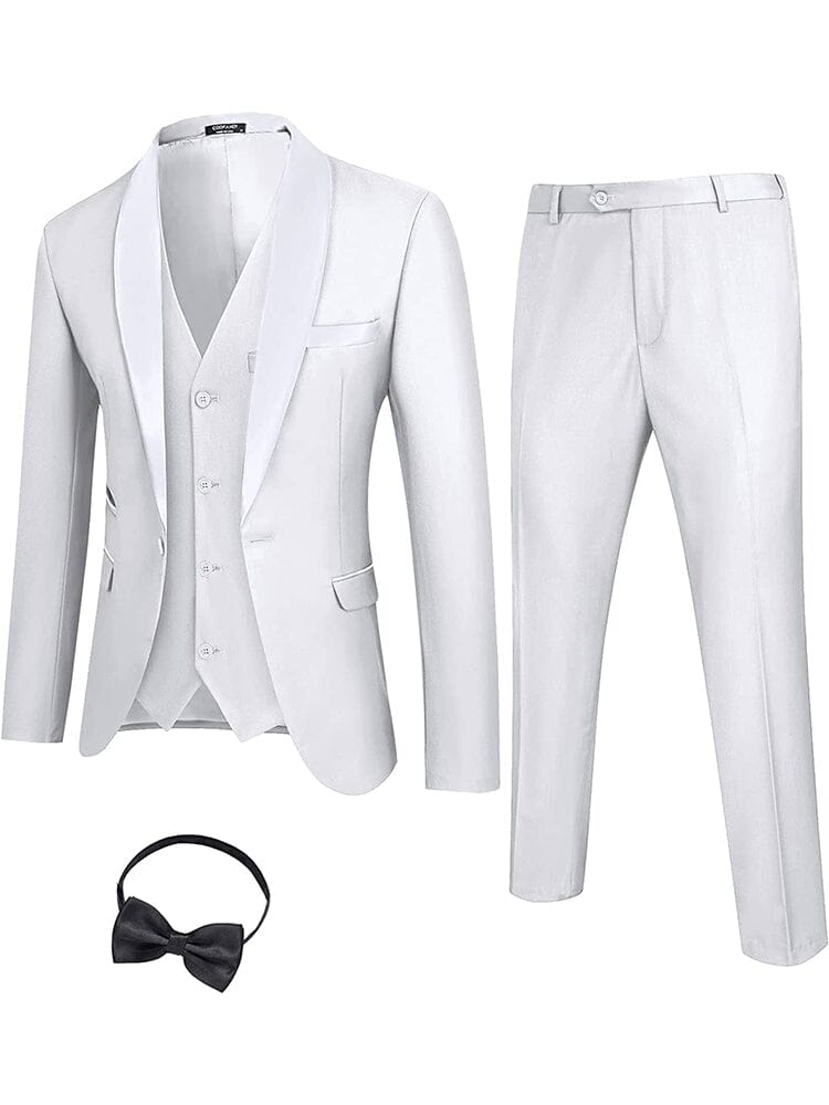 Set da smoking slim fit con scialle e bavero da 4 pezzi (solo USA)