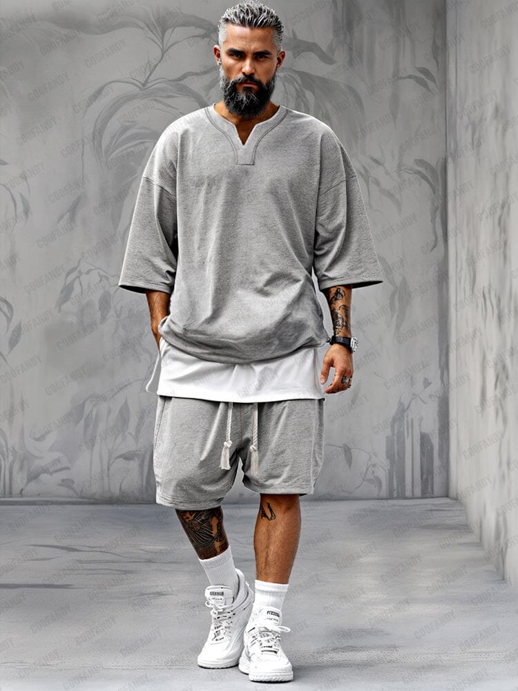 Set di pantaloncini con maglietta finta in due pezzi