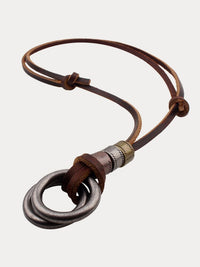 Punk Alloy Leather Pendant Necklace