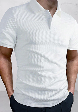 Stylish Jacquard Textured Polo Shirt