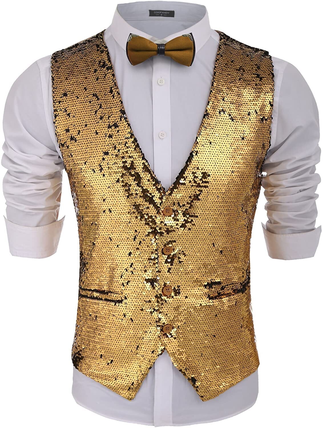 Gilet slim con paillettes (solo USA)