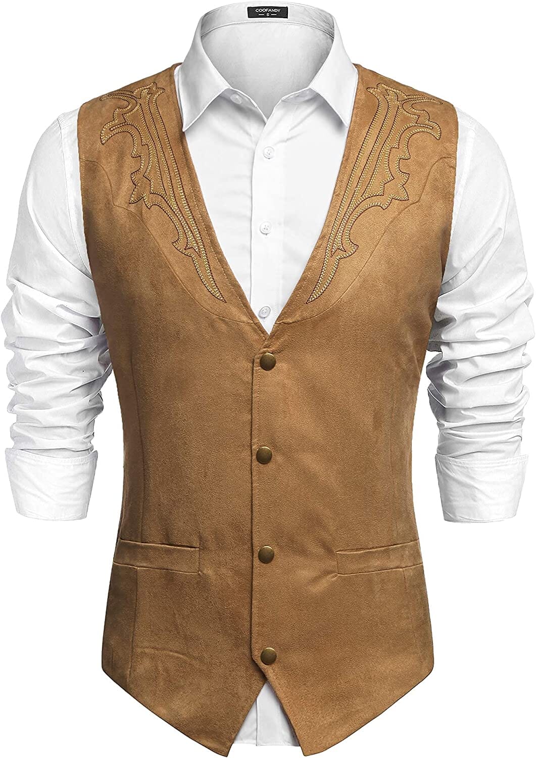 Abito gilet in pelle scamosciata western (solo USA)