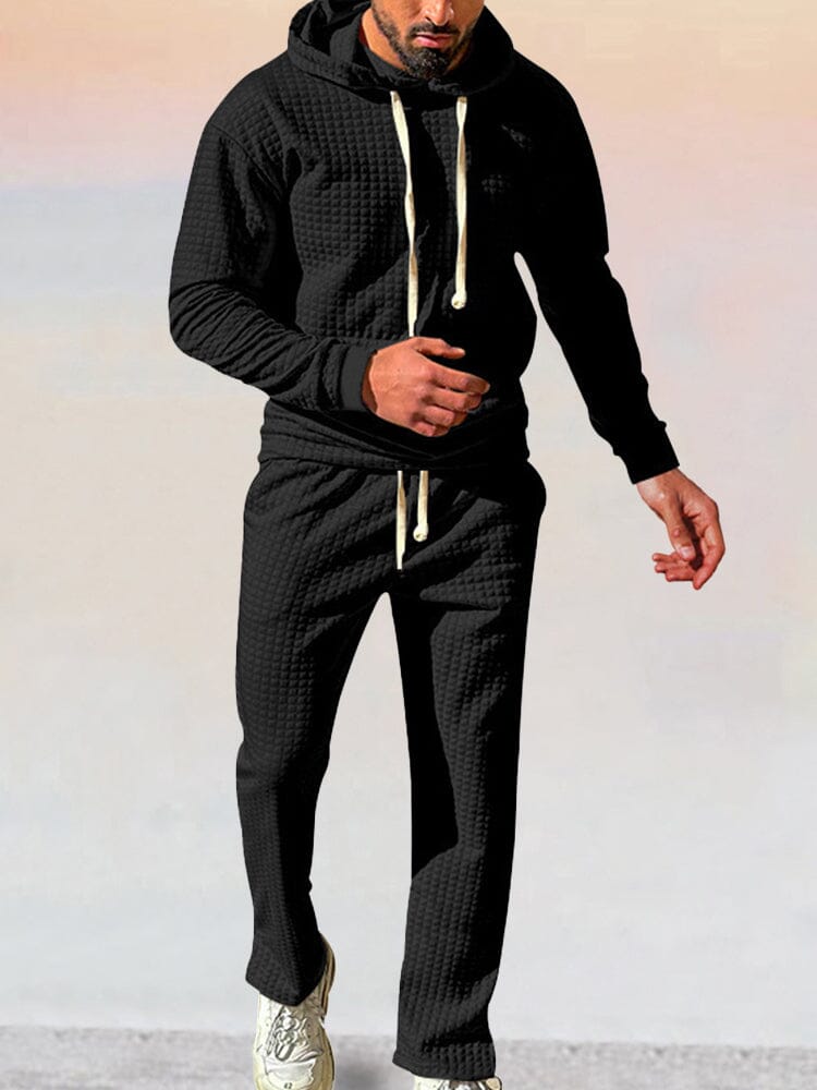 Elegante set con cappuccio Athleisure Waffle