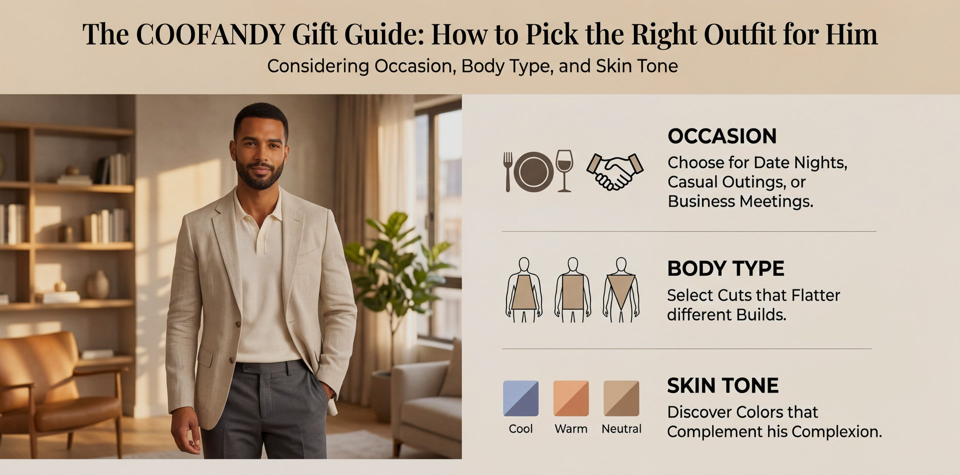 The COOFANDY Gift Guide: How to Pick the Perfect Men's Outfit for Him — By Occasion, Body Type & Skin Tone