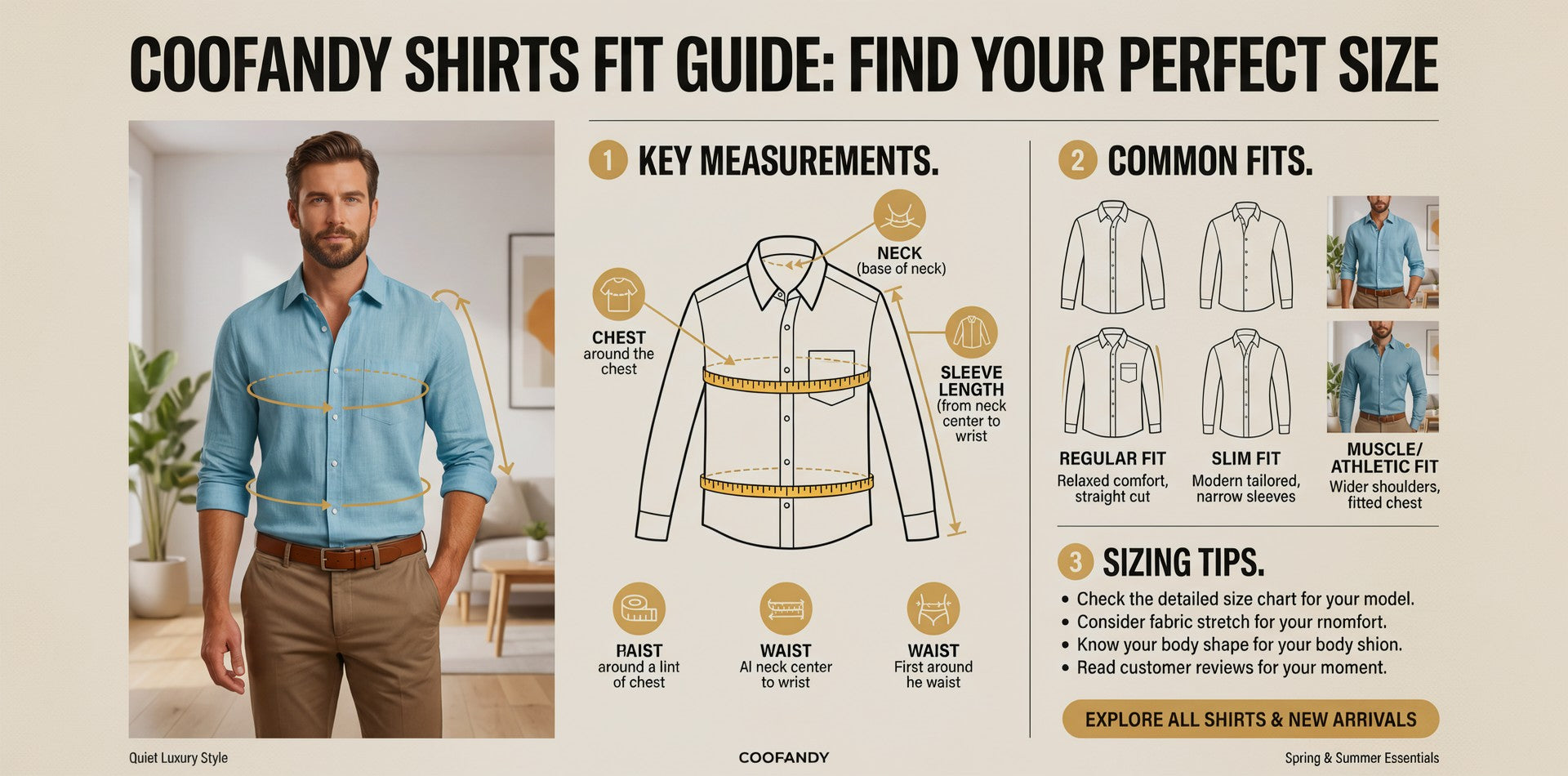 COOFANDY Shirts Fit Guide: Find Your Perfect Size