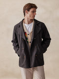 Lapel Double-Breasted Tweed Coat Jackets coofandy 