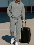 Trendy Stand Collar Sweatshirt Pants Set