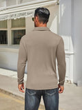 Casual Long Sleeve Polo Shirt with Contrast Collar (US Only)