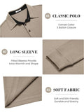 Casual Long Sleeve Polo Shirt with Contrast Collar (US Only)