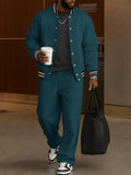 Classic Striped Trim Jacket Pants Set