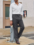 Casual Flat Front Expandable Waist Dress Pants (US Only)
