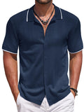Casual Textured Vacation Knit Shirt (US Only)