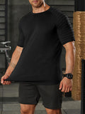 Casual Raglan Sleeves Gym Muscle Basic Tee