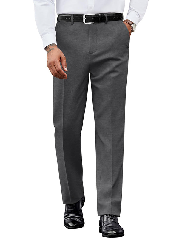 Casual Flat Front Expandable Waist Dress Pants (US Only)