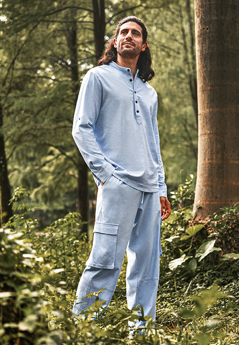 Casual Linen Blend Shirt Set