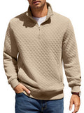 Trendy Quarter Zip Pullover Quilted Sweatshirt (US Only)