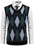 Casual Elastic Knit Pullover Argyle Vest (US Only)