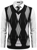 Casual Elastic Knit Pullover Argyle Vest (US Only)