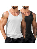 Gym Muscle 2 Packs Ribbed Knit Tank Top (US Only)