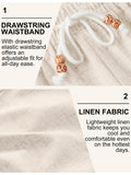 Casual Drawstring Linen Blend Shorts (US Only)