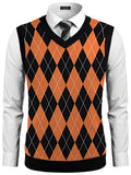 Casual Elastic Knit Pullover Argyle Vest (US Only)