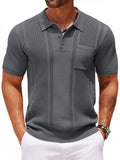 Casual Textured Knit Polo Shirt (US Only)