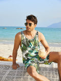 Hawaiian Floral Tank Top Holiday Set (US Only) Sets coofandy 