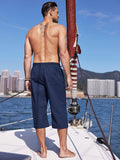Casual Linen 3/4 Beach Yoga Shorts (US Only) Shorts coofandy 