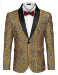 Paisley Shawl Lapel Blazer (US Only) Blazer coofandy 