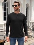 Casual Modern Contrast Henley Long Sleeve Shirt (US Only)