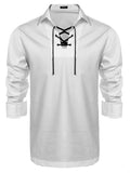 Casual Lace Up Henley Shirt (US Only) Shirts coofandy 