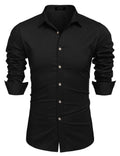 Muscle Fit Dress Shirts (US Only) Shirts coofandy Black S 