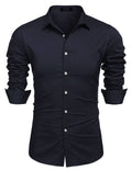 Muscle Fit Dress Shirts (US Only) Shirts coofandy Navy Blue S 