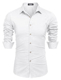 Muscle Fit Dress Shirts (US Only) Shirts coofandy White S 