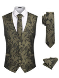 Paisley Vest Tux Set (US Only) Vest coofandy Gold S 