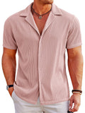 Breathable Pit Strip Laple Shirt (US Only) Shirts coofandy Pink S 