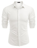 Casual Regular Fit Dress Shirt (US Only) Shirts coofandy White S 