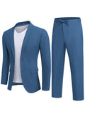 Casual Linen Blend 2-Piece Suit Sets (US Only) Suit Set coofandy Blue S 