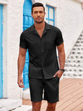 Casual Timeless Summer Shirts Set (US Only) Sets coofandy Black S 