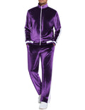 Soft Velour Velvet Tracksuit Set (US Only) Sets coofandy Purple S 