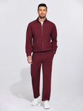 Athletic 2-Piece Sweatsuits (US Only) Sports Set coofandy Wine Red S 