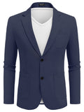 Casual Cotton Blazer Jacket (US Only) Blazer coofandy Navy Blue S 