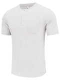 Simple Stretch Ribbed Henley Shirt (US Only) Shirts coofandy White S 