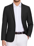 Casual Two Buttons Suit Jackets (US Only) Blazer coofandy Black S 