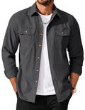 Casual Workwear Long Sleeve Button Up Shirt Jacket  (US Only)