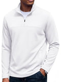 Fleece Quarter Zip Pullover Mock Neck Sweatshirt (US Only)