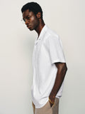 Casual Embroidered Cuban Collar Linen Blend Shirt